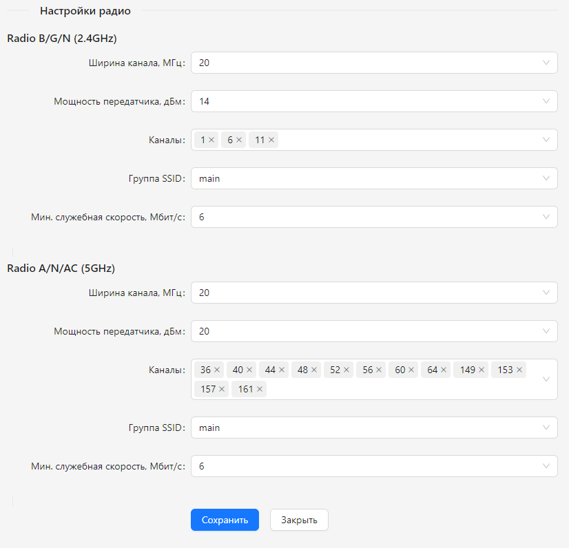 Соответствие между группой устройств и группой SSID