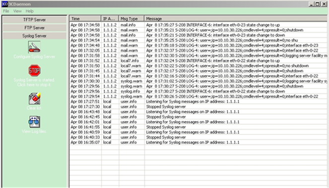 Рисунок 4-2: Syslog on server