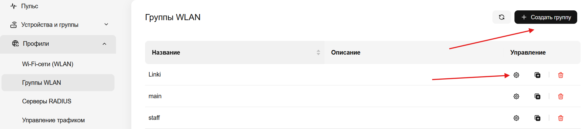 Группы SSID