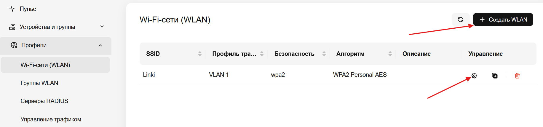 Таблица SSID